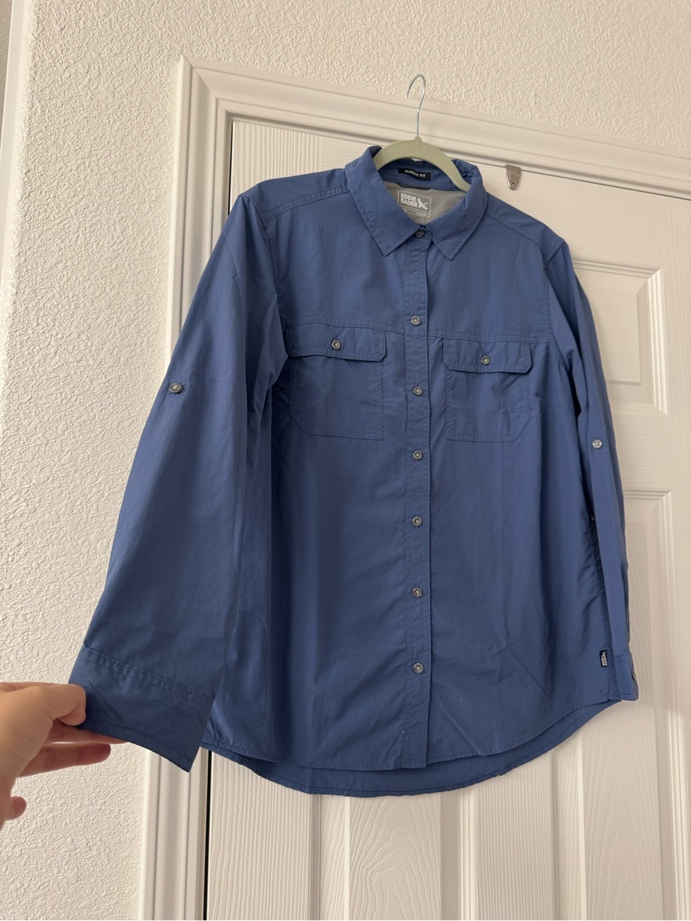 Women’s Medium - Slate Blue Long Sleeve Button-Down Shirt